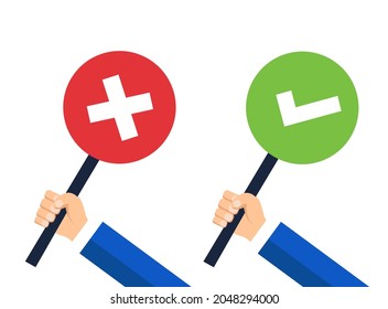 hand holding vector check mark icons