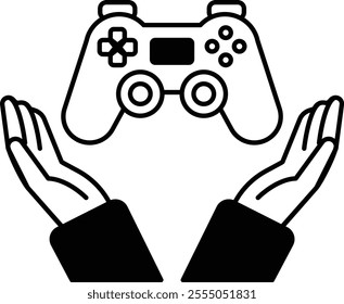 A hand holding a video game controller