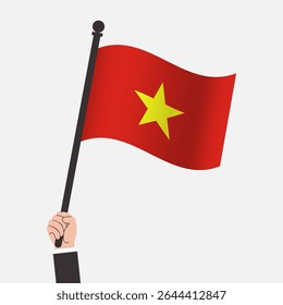 Hand Holding Vietnam Waving Flag