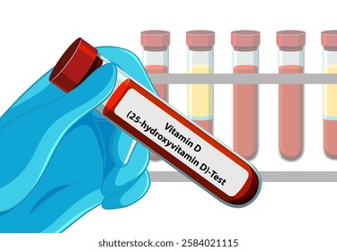 Hand holding a Vitamin D test tube