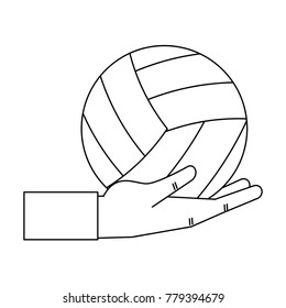 Hand holding Voleyball ball
