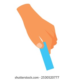 Hand holding voting bulletin about to vote in an election