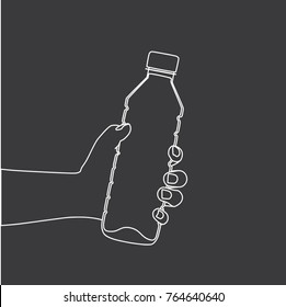 Hand holding a water bottle, vector illustration design. Hands collection.