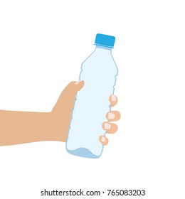 Hand holding a water bottle, vector illustration design. Hands collection.