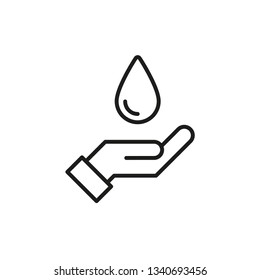 Hand holding water drop