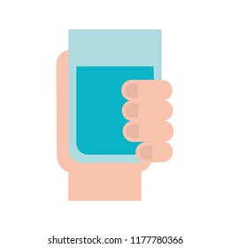hand holding water glass beverage