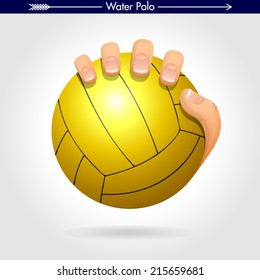 Hand Holding Water Polo Ball Icon/Sticker