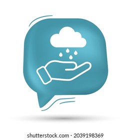 Hand holding weather vector in speech bubble - Modern design