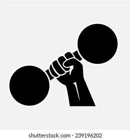 Hand holding weight icons.vector