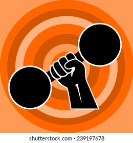 Hand holding weight icons.vector