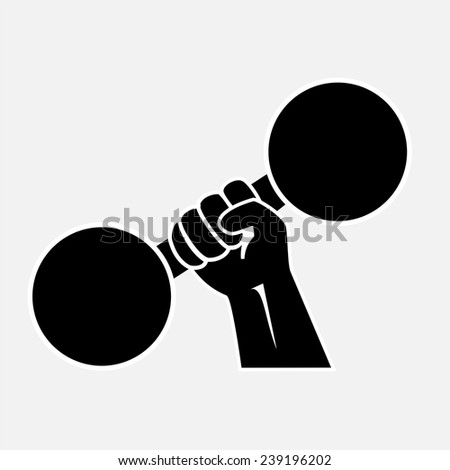 Hand holding weight icons.vector