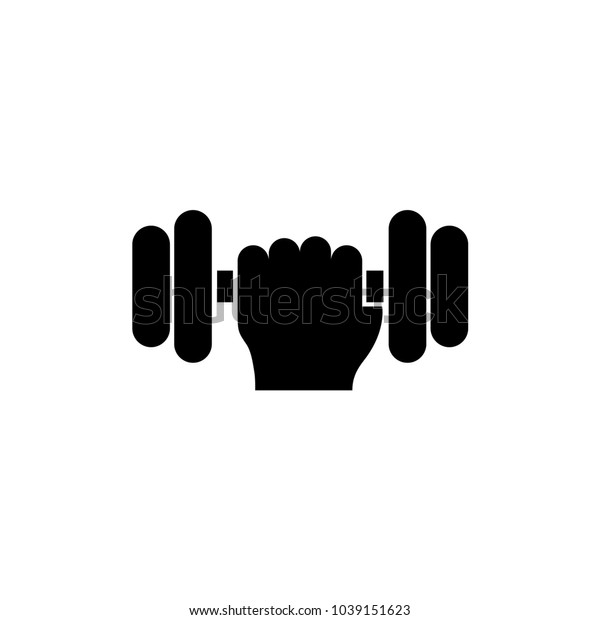 Hand Holding Weight Vector Icon Simple Stock Vector (Royalty Free ...