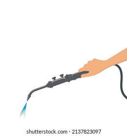 Hand Holding Welding Tool Icon Vector Illustration Concept Design Template