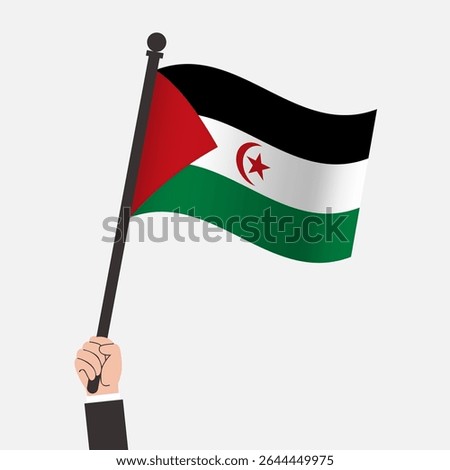 Hand Holding Western Sahara Waving Flag