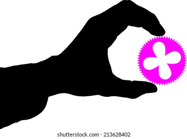 Hand holding a wheel