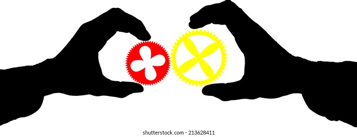 Hand holding a wheel