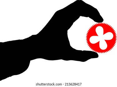 Hand holding a wheel