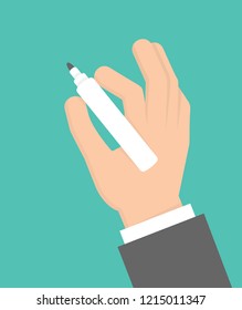 Hand holding white marker