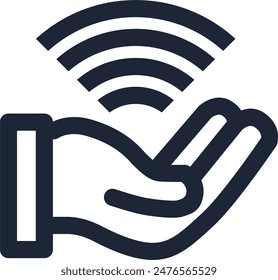 mano sosteniendo el icono de wifi Ilustración vectorial, tecnología