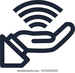 mano sosteniendo el icono de wifi Ilustración vectorial, tecnología
