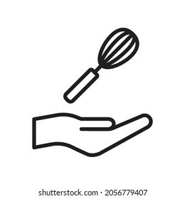 Hand holding wisk icon design vector illustration