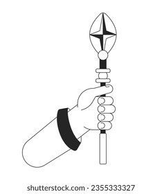 Objeto vectorial aislado monocromo del personal del asistente de mano. Papel vintage. Dibujo de arte en blanco y negro editable. Ilustración simple de la mancha para el diseño de gráficos web