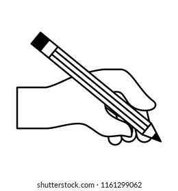 hand holding wooden pencil artistic creativity