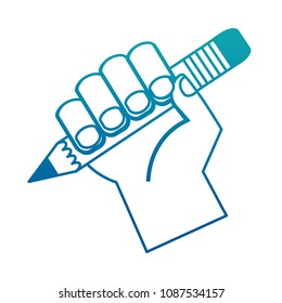 hand holding wooden pencil creativity