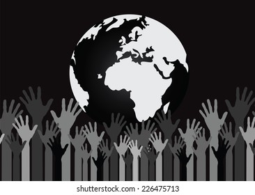 Hand Holding World and globe hands idea