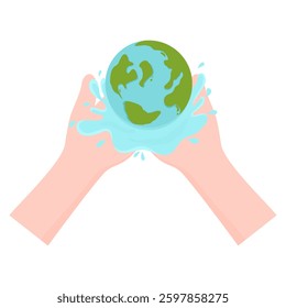 Hand Holding World Water Day Illustration
