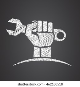 HAND HOLDING WRENCH
