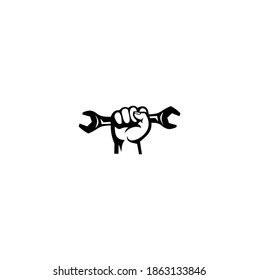 Hand Holding a Wrench Icon Vector Illustration