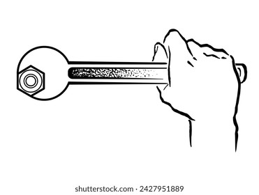 Hand halten Schraubenschlüssel Vektor-Illustration