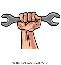 Ilustración vectorial de llave de sujeción manual