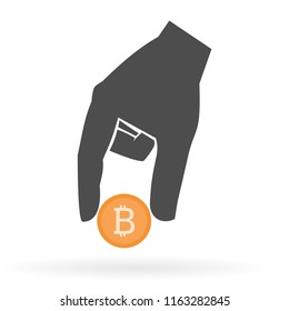 Hand holds bitcoin