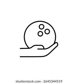 Hand Holds A Classic Bowling Ball For Leisure And Sport Activity