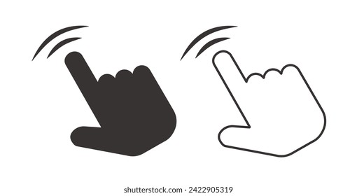 Hand holds, clicks vector icon for web and app. Cursor hand icon
