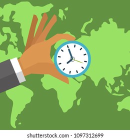 Hand holds clock
