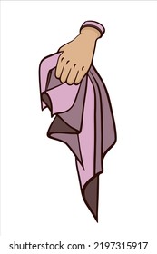 A hand holds a cloth. Can be used to illustrate cleaning