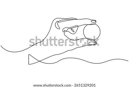 Hand holds coin continuous one line drawing art savings and investment money concept, of a hand holding a coin financial business single line vector illustration.
