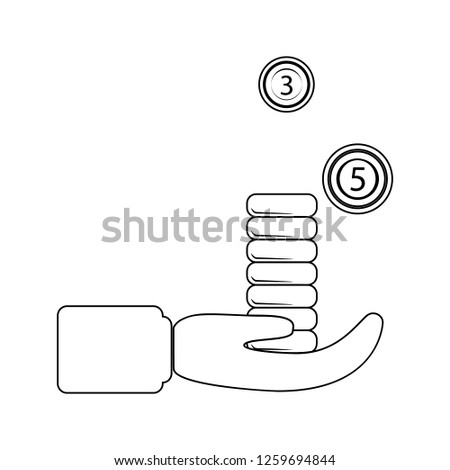 hand holds coins icon. Element of Sucsess and awards for mobile concept and web apps icon. Thin line icon for website design and development, app development