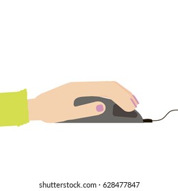 Hand holds a computer mouse