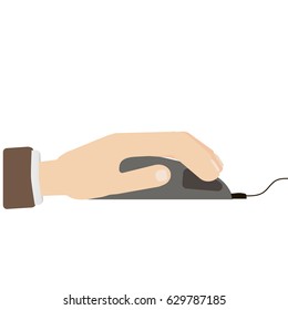 Hand holds a computer mouse
