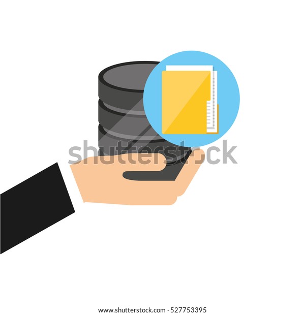 Hand Holds Data File Folder Icon Stock Vector (Royalty Free) 527753395 ...