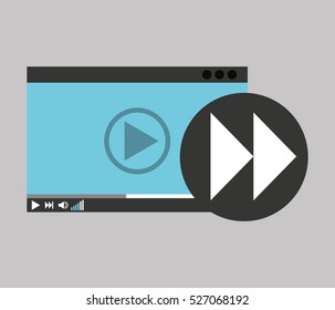 hand holds digital player forward vector illustration eps 10