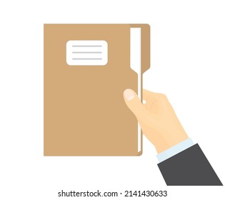 hand holds file folder -vector illustration