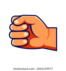 The hand holds. Fist. Vector illustration in flat style.
