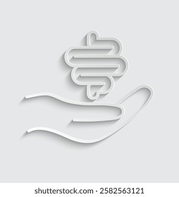 hand holds gut icon care  vector