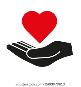 A hand holds a heart. Love is in our hands. We are the creators of our dreams. EPS 10.