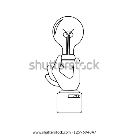 A hand holds a light bulb ideas icon. Element of Sucsess and awards for mobile concept and web apps icon. Thin line icon for website design and development, app development